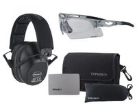 Titus 2 Series Slim-Line 34 NRR Hearing Protection Safety Glasses Combos