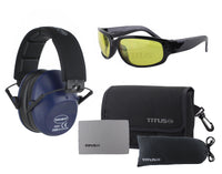 Titus 2 Series Slim-Line 34 NRR Hearing Protection Safety Glasses Combos