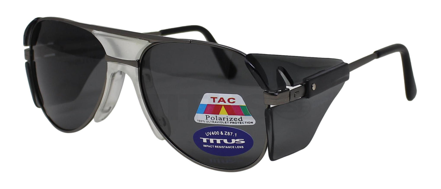 TITUS G77 Premium Metal Frame Aviator Z87+ Safety Glasses w/Side Shield