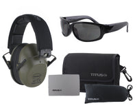 Titus 2 Series Slim-Line 34 NRR Hearing Protection Safety Glasses Combos