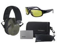 Titus 2 Series Slim-Line 34 NRR Hearing Protection Safety Glasses Combos