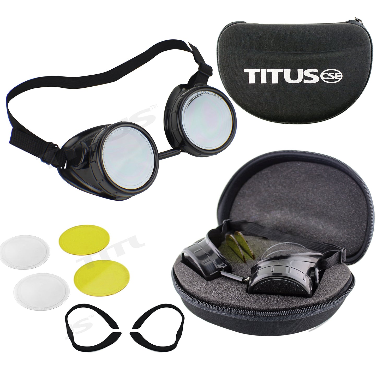 TITUS  G14 Sports Riders Steampunk Safety Goggles Motorcycle Strap Eye Protection