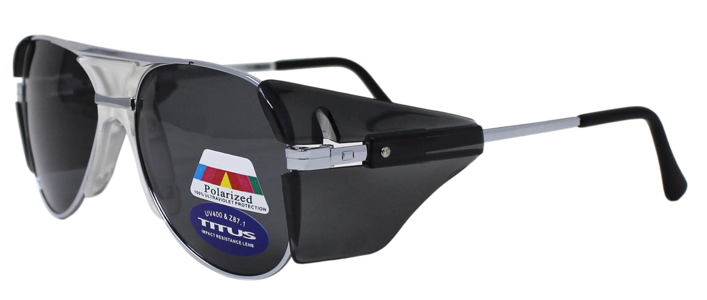 TITUS G77 Premium Metal Frame Aviator Z87+ Safety Glasses w/Side Shield